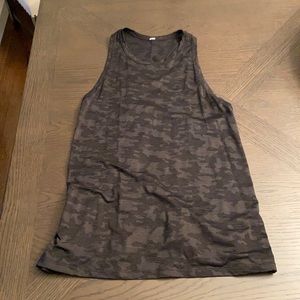 Lulu camo tank with open back that ties